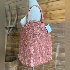 LAST ONE Origins Store Natural Jute Panama Purse Tote Market Everyday Bag